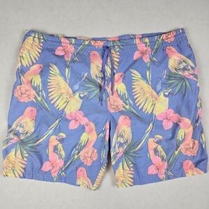 Chubbies Swim Trunks 3XL Blue Parrots Floral Tropical Swim Shorts Lined Pockets